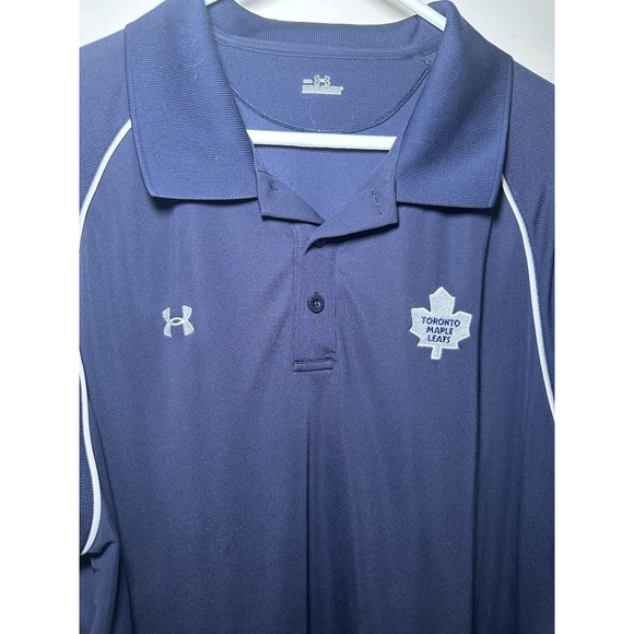 Under Armour Toronto Maple Leafs Polo Shirt Men's XXL Blue NHL short Sleeve - Picture 2 of 5